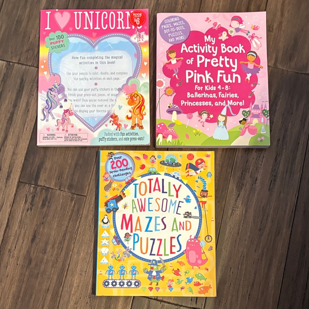 Pretty Pink Fun Activity Book Set for Kids